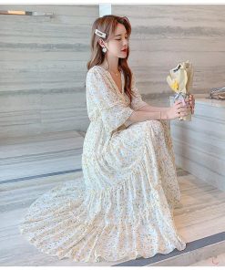 ワンピース レディース 40代 マキシワンピース 春夏 半袖 花柄 シフォン フレアスカート きれいめ 韓国風 大人 上品 20代 ゆったり 大きいサイズ 50代 30代