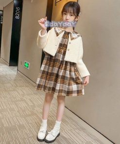 子供服 セットアップ 女の子 長袖 春秋 秋着 上下セット 韓国子供服 キッズ ジュニア トップス 丸首 スカート 膝上丈  新品 通学着 可愛い おしゃれ