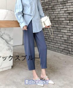 ハーレムパンツ レディース 九分丈 ボトムス リラックスパンツ ストレッチ ゆったり きれいめ 美脚 春秋夏 大きいサイズ 伸びる 無地 体型カバー 楽ちん