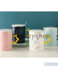 コーヒーカップ キッチン用品 星柄 蓋つき お茶用品 スプーン セットアイテム ティーカップ 星 宇宙 マグカップ 惑星 食器