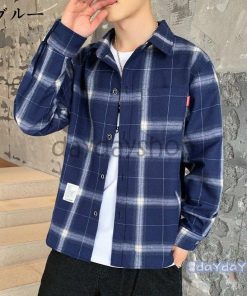 シャツ メンズ 秋 ネルシャツ カジュアルシャツ チェックシャツ Shirt トップス チェック柄 長袖 メンズシャツ レトロ シャツ新作 ファッション 4色 ゆとり