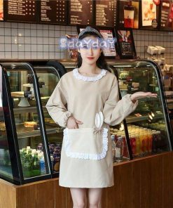 ワークエプロン エプロン かわいい おしゃれ 業務用 ワンピース レディース 女性 スモック 飲食店 かっぽう着 割烹着 保育士