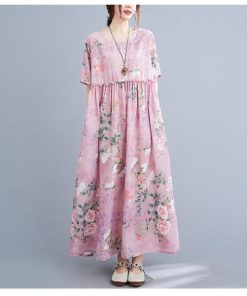 ワンピース レディース 40代 マキシワンピース 春夏 半袖ワンピース 花柄 シフォン Vネック フレアスカート きれいめ 韓国風 ゆったり 50代 20代 30代