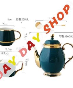 ティーカップ ティーセット お茶用品 コーヒー グリーン大人空間 おしゃれ 温もり ゴールド カップ 食器 ソーサー 高級感 ティーポット