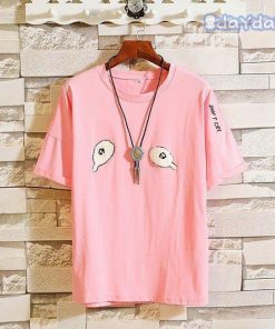 夏 Tシャツ メンズ トップス Tシャツ メンズT 半袖Tシャツ ホワイト グレー ピンク おしゃれ 3色 春物 夏物 メンズTシャツ