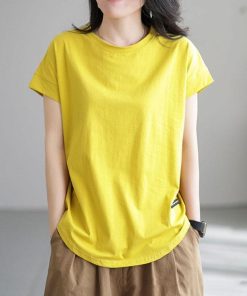 Tシャツ レディース 夏 綿 半袖 カットソー カジュアル ゆったり おしゃれ 可愛い 大きいサイズ 無地 インナー クルーネック 涼しい ひんやり コットン