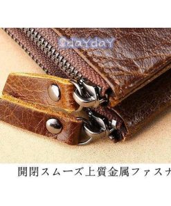 二つ折り財布 メンズ財布 縦型 ダブルファスナー 財布 本革 牛革 さいふ サイフ メンズ　大容量 RFID 男性 シンプル 紳士 スキミング防止
