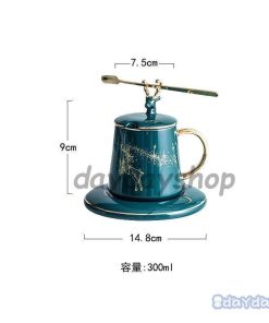 コーヒー お茶用品 トナカイ カップ マグカップ ソーサー 蓋つき セットアイテム プレゼント ギフト スプーン 日用雑貨 紅茶