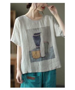 Tシャツ レディース トップス 40代 半袖 綿麻 春夏 カットソー 新作 大きいサイズ シンプル インナー UVカット 韓国風 20代 おしゃれ 30代 かわいい 40代