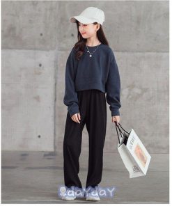 長袖 女の子 サロペット 子供服 トレーナー パーカ カジュアル キッズ ガールズ　トップス セットアップ 上下セット ワイドパンツ