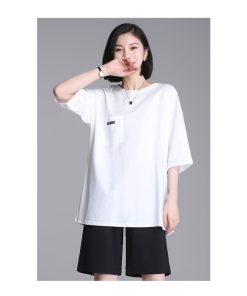 Tシャツ レディース トップス 40代 半袖 綿 春夏 カットソー 新作 大きいサイズ シンプル UVカット 韓国風 20代 かわいい おしゃれ 40代 30代