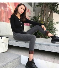 デニムパンツ パンツ レディース 40代 冬 スリム ロングパンツ 韓国風 おしゃれ 20代 30代 50代 ハイウエスト キレイ 着痩せ 上品 大人