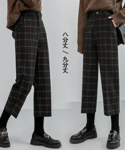 ワイドパンツ パンツ レディース 40代 春夏 綿 ボトムス チェック柄 ロングパンツ 韓国風 おしゃれ 20代 30代 50代 九分丈 ゆったり ハイウエスト 楽ちん