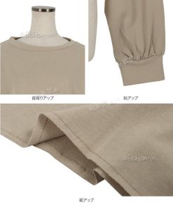 Tシャツ レディース 40代 トップス ニット ルーンスリーブ 秋新作 韓国風 長袖 綿 20代 30代 50代 大きいサイズ 体型カバー ゆったり おしゃれ 大人