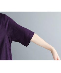 Tシャツ レディース 夏 綿麻 トップス 40代 半袖 カットソー 大きいサイズ シンプル ゆったり UVカット 韓国風 新作 かわいい おしゃれ 20代 30代