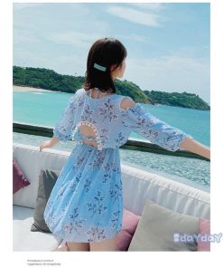 ママ水着 ビキニ水着レディース 体型カバー セパレート 40代 夏 ビキニ3点セット水着 可愛い スイムウェア 小胸バンドゥビキニ 温泉 葉柄 韓国風