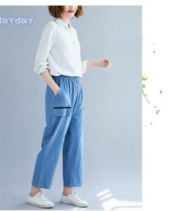 サルエルパンツ テーパードパンツ パンツ 綿麻パンツ ボトムス レディース カジュアル ポケット付き ゆったり コットン リネン コーデ 春 大きいサイズ 綿麻