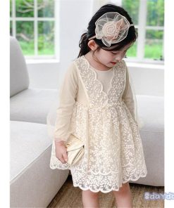 子供服 ワンピース 韓国子供服 女の子 キッズ 春 長袖 レースワンピース チュール 子供ドレス Dress 子ども服 ベビー服 お姫様 可愛い カジュアル おしゃれ 新品