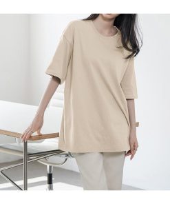 Tシャツ レディース 春夏 40代 半袖 クルーネック ニットトップス 白Tシャツ 無地 綿 ショット丈ニットソー ゆったり カットソー 大人 おしゃれ 50代 30代