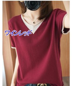 Tシャツ レディース トップス 40代 半袖 綿 春夏 新作 カットソー 新作 大きいサイズ ニット UVカット 韓国風 20代 おしゃれ 40代 かわいい 30代