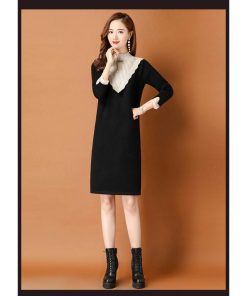 ニットワンピース 冬服 秋服 レディース 40代 ワンピース ケーブル編み クルーネック 韓国風 おしゃれ 大人 セーターワンピース 無地 きれいめ 厚手 30代 20代