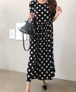 ワンピース レディース 40代 マキシワンピース 春 夏 半袖 ワンピース ドット柄 フレアスカート シフォン オシャレ 結婚式 ドレス 30代 大人 50代 お出かけ