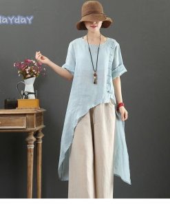 シャツ ブラウス トップス シャツブラウス シャツワンピース ロングシャツ ワンピース レディース 秋 夏 Uネック コーデ デザイン 無地 7分袖 コットン 30代 綿