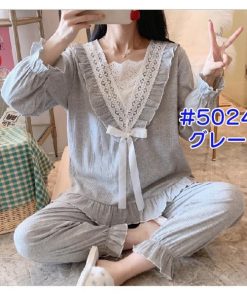 部屋着 ピンク レディース 長袖 可愛い 上下セット セットアップ ゆったり ルームウェア パジャマ 春秋 ロングパンツ 韓国風 寝巻き