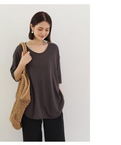 Tシャツ レディース 夏 綿 トップス 40代 半袖 カットソー 新作 大きいサイズ シンプル インナー UVカット 韓国風 20代 30代 40代 おしゃれ かわいい