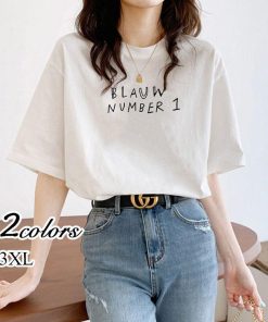 Tシャツ レディース 夏 半袖 綿 クルーネック カットソー トップス シンプル 透けない おしゃれ コーデ UVカット きれいめ 20代 コットン 30代 40代