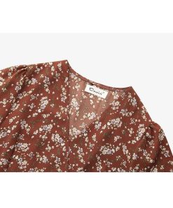 ワンピース レディース 40代 マキシワンピース 春夏 きれいめ シフォン ワンピース フレア袖 大きいサイズ  韓国風 ゆったり ワンピース オシャレ スカート 花柄