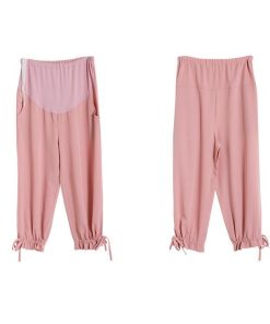 セットアップ マタニティ服 レディース ワイトパンツ 綿 麻 春夏 ママ 大きいサイズ 2点セット 大きいサイズ リボン マタニティーパンツ 妊婦服 40代 30代