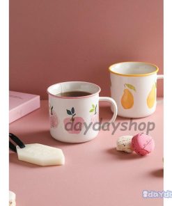 コーヒーカップ お茶用品 洋ナシ 果実 食器 リンゴ ティーカップ マグカップ ピンク コップ レトロ 果物 キッチン用品 ホワイト