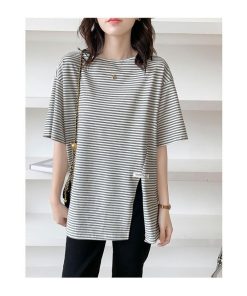 Tシャツ レディース 夏 半袖 綿 クルーネック カットソー トップス ボーダー柄 シンプル 透けない おしゃれ コーデ UVカット きれいめ コットン 40代 30代 20代