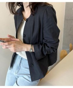 ノーカラージャケット レディース 夏 アウター 長袖 ミディアム丈 羽織り きれいめ 韓国風 ミセス 通勤 20代 新作 40代 おしゃれ 30代