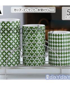 キッチン用品 日用雑貨 3つ 花柄 カトラリー立て ラック キッチン雑貨 ホワイト カトラリースタンド 幾何学模様 カトラリー入れ