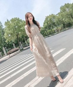 マキシワンピース レデイース シフォン 半袖 プリーツ 夏 ロング丈 ボートネック きれいめ 大きいサイズ 韓国風 フレア 着痩せ 40代 50代 30代 オシャレ