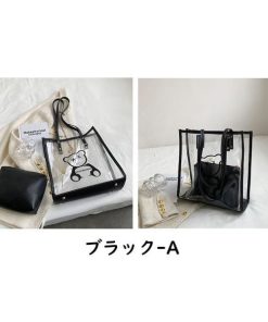 トートバッグ レディース クリアバッグ PVC ショルダーバッグ かばん 肩掛け 手持ち バッグ おしゃれ 鞄 通勤 通学 かわいい 軽量 40代 30代 お洒落 大容量 50代