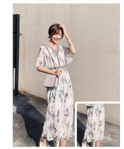 マキシワンピース レデイース シフォン ワンピース フレア 夏 花柄 リゾート ワンピース ロング丈 大きいサイズ オシャレ 着痩せ 30代 40代 50代 ゆったり