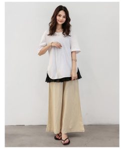 Tシャツ レディース トップス 40代 半袖 綿 春夏 カットソー 新作 大きいサイズ シンプル スリット UVカット 韓国風 20代 ゆったり 40代 おしゃれ 30代