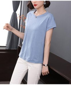 Tシャツ レディース 春夏 40代 半袖 クルーネック ニットトップス 白Tシャツ 無地 綿 ショット丈ニットソー ゆったり カットソー 大人 30代 おしゃれ 50代