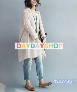 シャツ スキッパーシャツ チュニック ロングシャツ レディース 長袖 綿麻 春夏 チュニックシャツ 大きいサイズ 無地 おしゃれ 体型カバー Aライン ワンピー