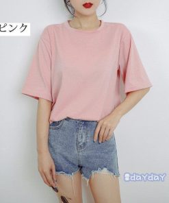 訳あり カットソー 半袖 ブラック 着痩せ トップス カラフル T-shirt ホワイト オーバーサイズ レディース 夏 定番 大きいサイズTシャツ 春 激やセール中