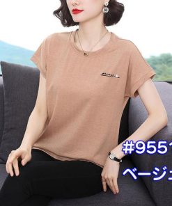 Tシャツ レディース 春夏 40代 半袖 クルーネック ニットトップス 白Tシャツ 無地 綿 ショット丈ニットソー ゆったり カットソー 大人 30代 おしゃれ 50代