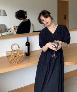 ワンピース レディース 40代 マキシワンピース 春夏 半袖ワンピース 綿 Vネック フレアスカート きれいめ 韓国風 大人 20代 おしゃれ 50代 30代 レース