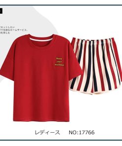 パジャマ レディース 春 夏 パジャマ 半袖 ショットパンツ ストライプ パジャマ セットアップ 部屋着 可愛い カジュアル 2点セット ルームウェア ゆったり