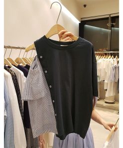 Tシャツ レディース きれいめ 40代 春夏 オフショルダー 新作 オシャレ ブラウス 長袖 トップス 切り替え ブラウス 大人 韓国風 ゆったり 通勤 シャツ