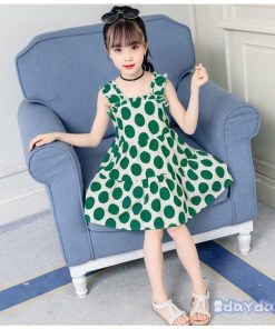 子供服 ワンピース ノースリーブ 春夏 女の子 キッズワンピース 薄手 ドット柄 チュニック 子供ドレス ジュニア おしゃれ 可愛い 女児 新品 150cm 涼しい 160cm