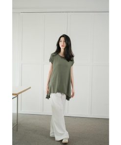 Tシャツ レディース 夏 綿 全7色 半袖 クルーネック カットソー トップス シンプル 透けない おしゃれ コーデ UVカット きれいめ 20代 30代 40代 フレア