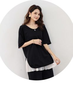 Tシャツ レディース トップス 40代 半袖 綿 春夏 カットソー 新作 大きいサイズ シンプル スリット UVカット 韓国風 20代 ゆったり 40代 おしゃれ 30代